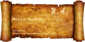 Melis András névjegykártya